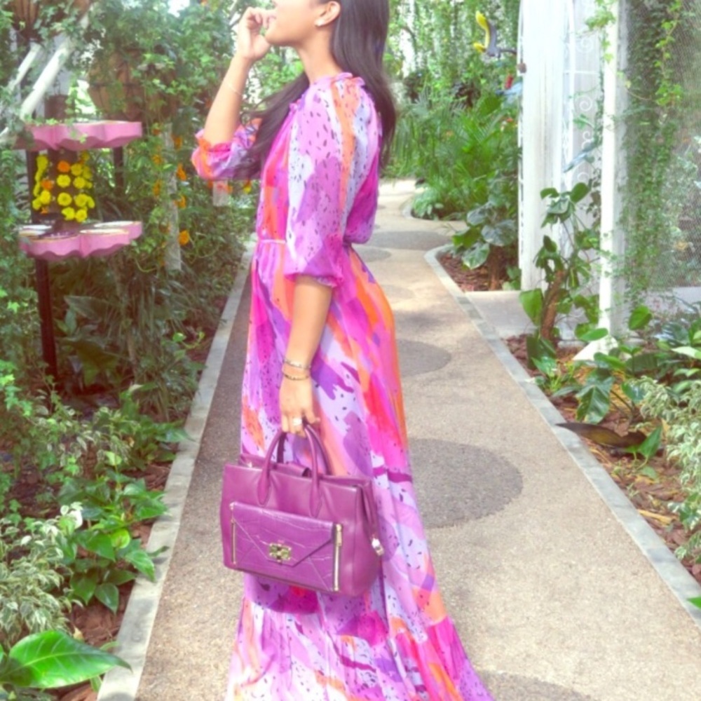 Diane Von Furstenburg pink floral Maxi - Picture 2 of 8